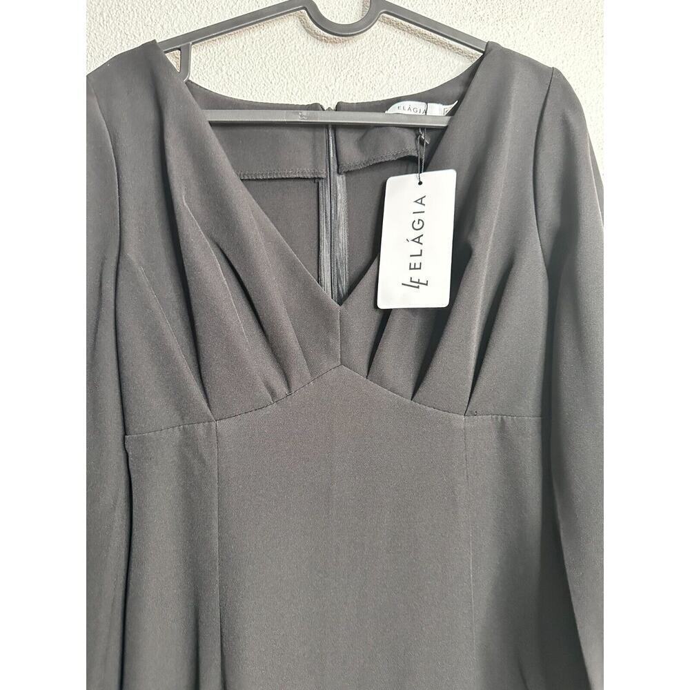 Elagia Women's Black Long Formal Dress Size S Long Sleeve - Picture 5 of 14